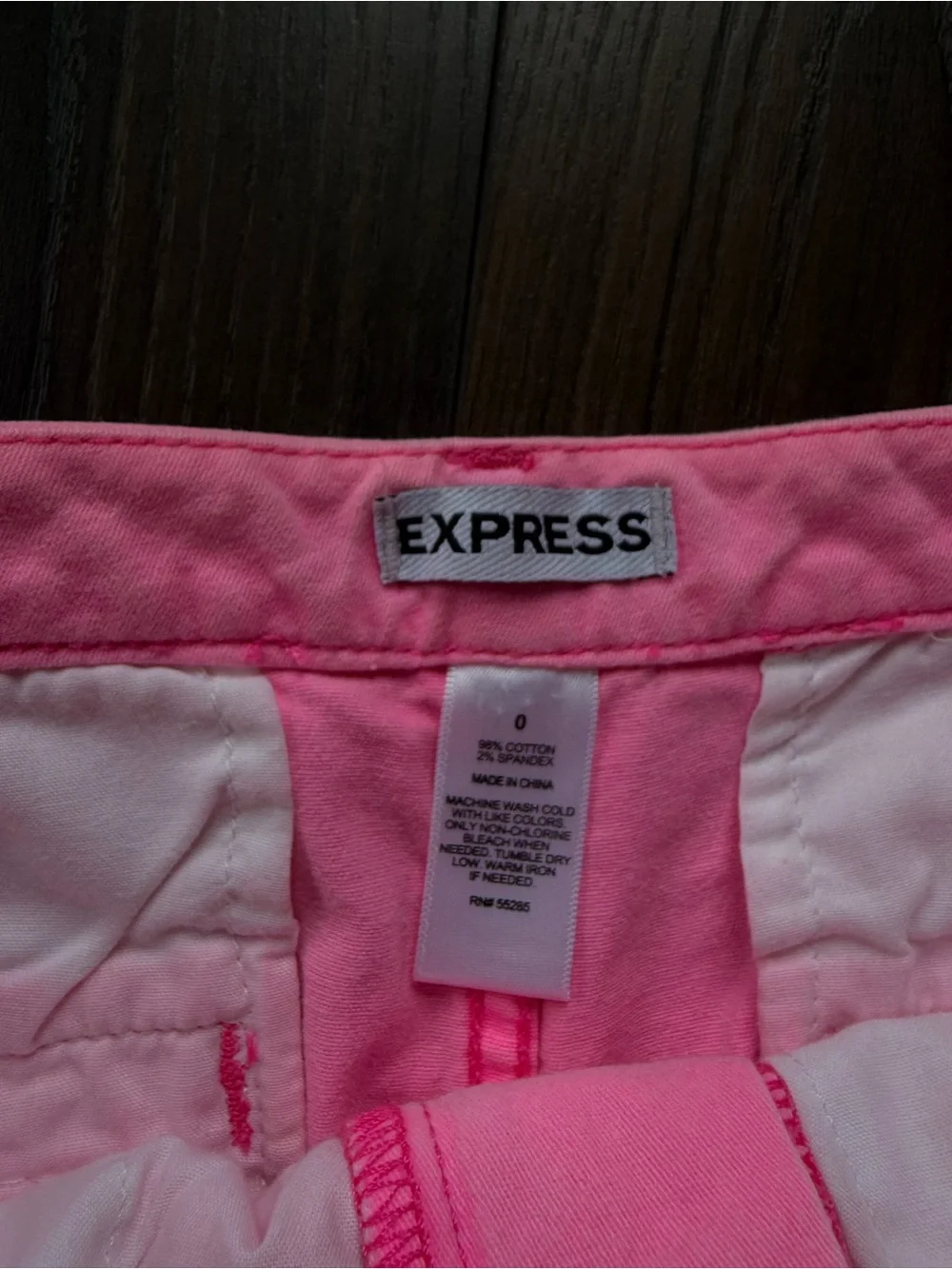 Express Low-Waist Pink Mini Shorts